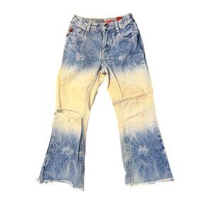 VTG Zana Di Kids Girls Small Bleached Flared Pants Streetwear Denim Retro Jeans